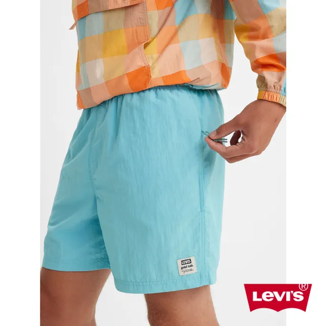【LEVIS 官方旗艦】Gold Tab金標系列 男款 鬆緊帶休閒短褲 天空藍  熱賣單品 A4631-0001
