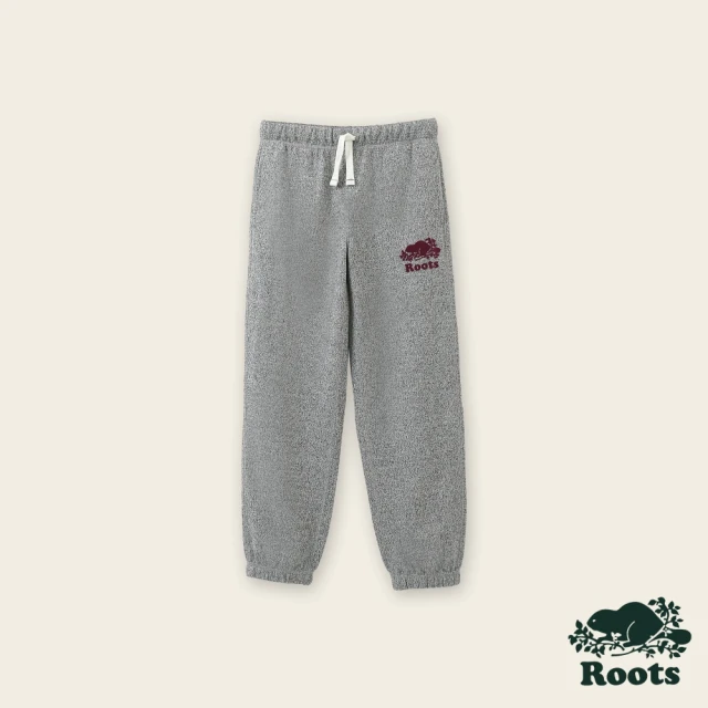 RootsRoots Roots大童-絕對經典系列 彩色品牌文字休閒棉褲(灰色)