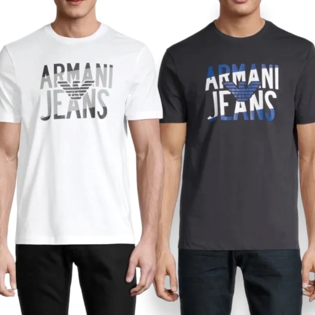 ARMANI JEANS 男生 短袖T恤 經典GA老鷹 漸層