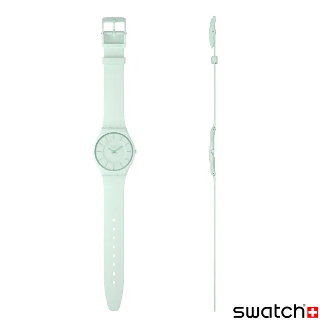 【SWATCH】Skin Irony 超薄金屬系列手錶 TURQUOISE LIGHTLY 男錶 女錶 瑞士錶 錶(34mm)