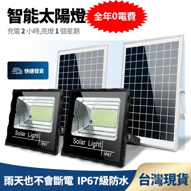 【伊德萊斯】200W 太陽能感應燈(太陽能工業照明燈 戶外太陽能路燈 遙控光控感應 免佈線 免安裝)
