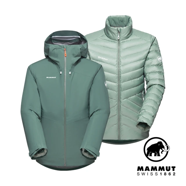 Mammut 長毛象 Convey 3in1 HS Hooded Jkt W GTX兩件式防水保暖外套 女款 深玉石綠/玉石綠 #1010-29060