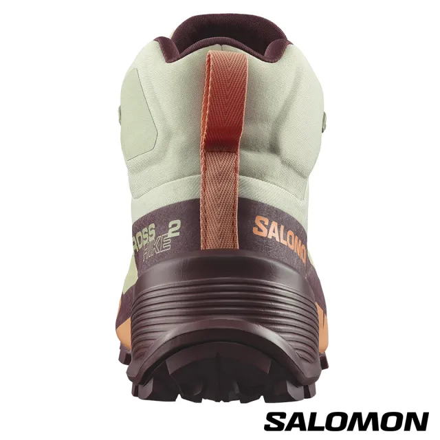 【salomon官方直營】女 CROSS HIKE 2 Goretex 中筒登山鞋(苜蓿灰/哈密瓜/深褐紫)