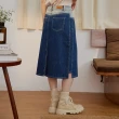 【gozo】剪接設計直筒牛仔裙(兩色)