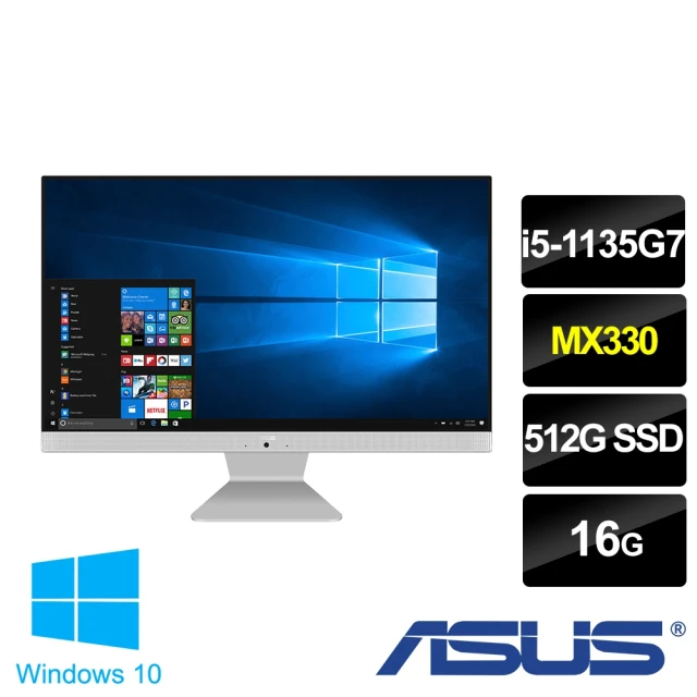 ASUS 華碩 福利品 24型獨顯MX330液晶電腦(V241EPK/i5-1135G7/16G/512G SSD/MX330/W10/簡約銀)
