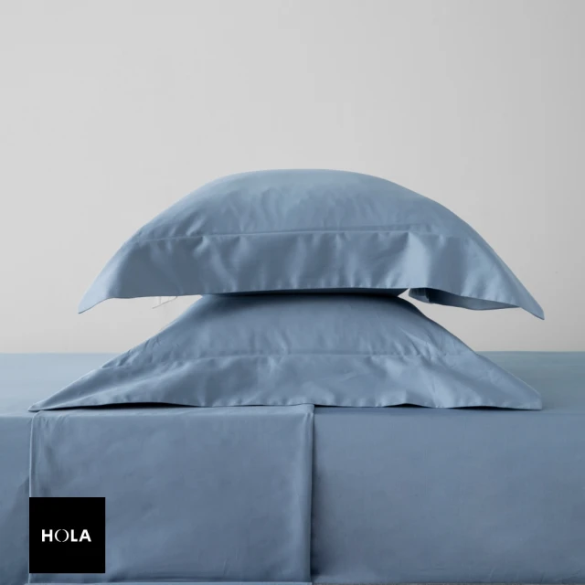 HOLA 托斯卡素色純棉床包加大迷霧藍品牌優惠