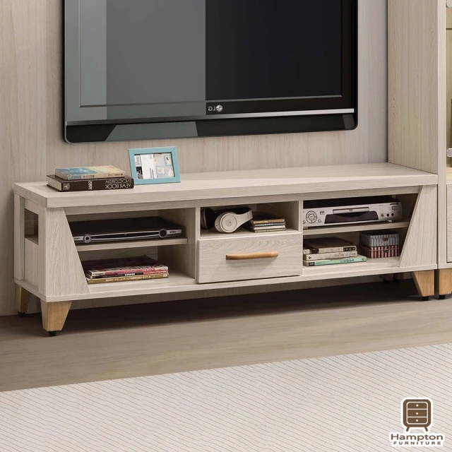 AT HOME 現代簡約6尺白木紋雙色三抽收納電視櫃茶几客廳