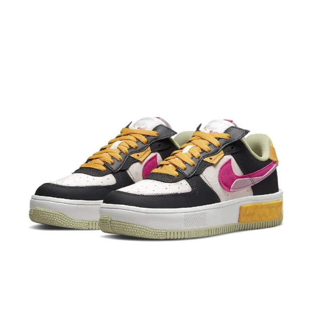 NIKE 耐吉 休閒鞋 Wmns AF1 Fontanka MC 女鞋 黑 黃 粉紅 拼接 撞色(DR7880-001)