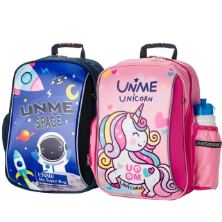 【UnMe】優米派樂EVA減壓人體工學後背書包 附雨套 筆袋 名牌套3件組(兩色/中低年級110CM-145cm適用)