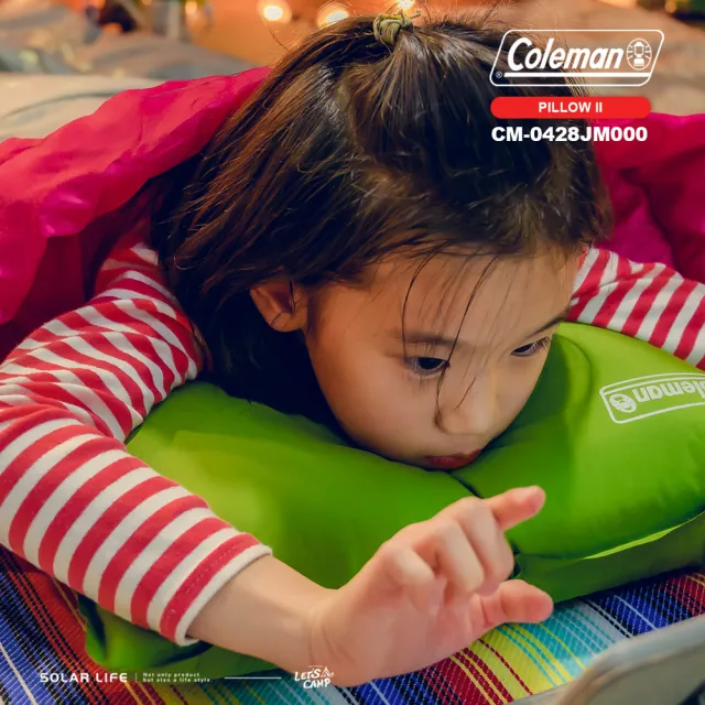 Coleman】自動充氣枕頭/CM-0428J(露營充氣枕TPU睡枕戶外枕旅行枕靠枕