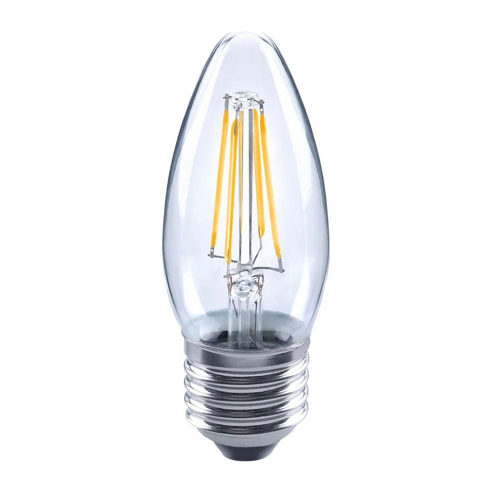 【Luxtek樂施達】LED尖清蠟燭型燈泡 全電壓 C35C 4.5W E27 黃光 3000K 10入(大螺口 仿鎢絲燈 符合CNS安規)