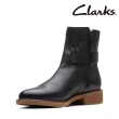 【Clarks】女靴 Cologne Strap 個性飾釦異材質拼接短靴 真皮靴(CLF74771B)
