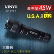 【KINYO】大廣角LED外接式USB充電手電筒(充電手電筒)