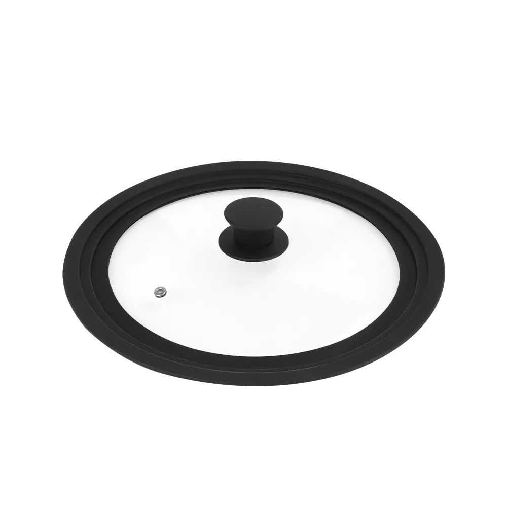 【LMG】多功能矽膠玻璃鍋蓋-黑色(適用26/28/30cm鍋型)