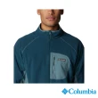【Columbia 哥倫比亞 官方旗艦】男款-M Outdoor Tracks柔暖刷毛長袖半開襟上衣-孔雀藍(UAE52620PC / FW23)