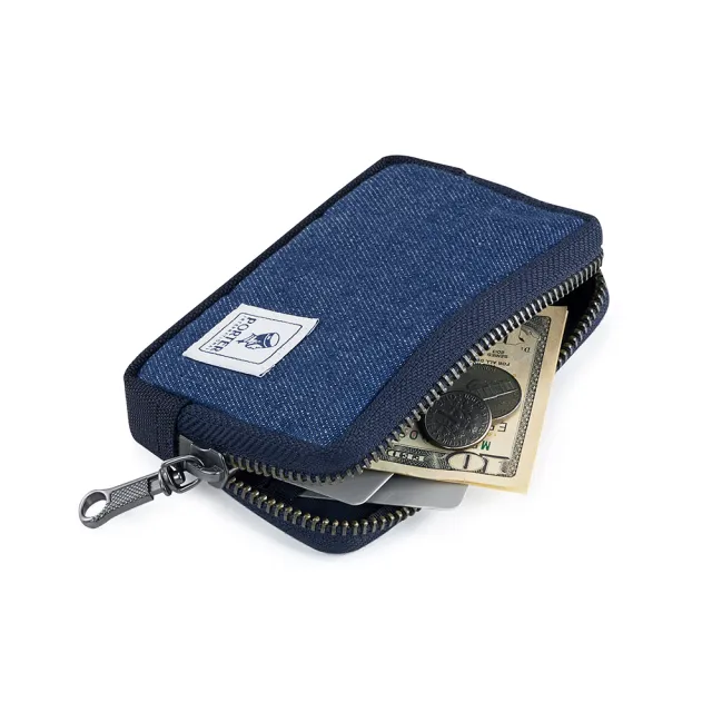 【PORTER INTERNATIONAL】牛仔拼接PATCH WORK零錢包(深藍色)