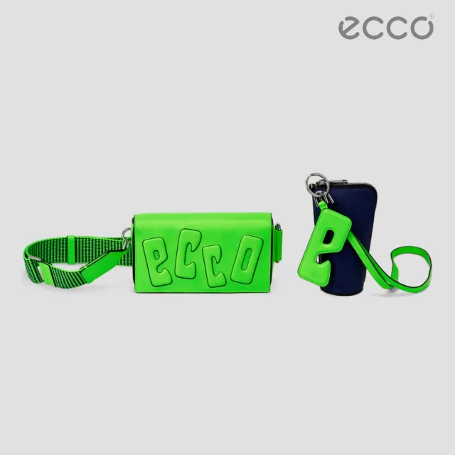 【ecco】E Phone Bag Stack Padded 真皮手機包(綠色 910759091171)