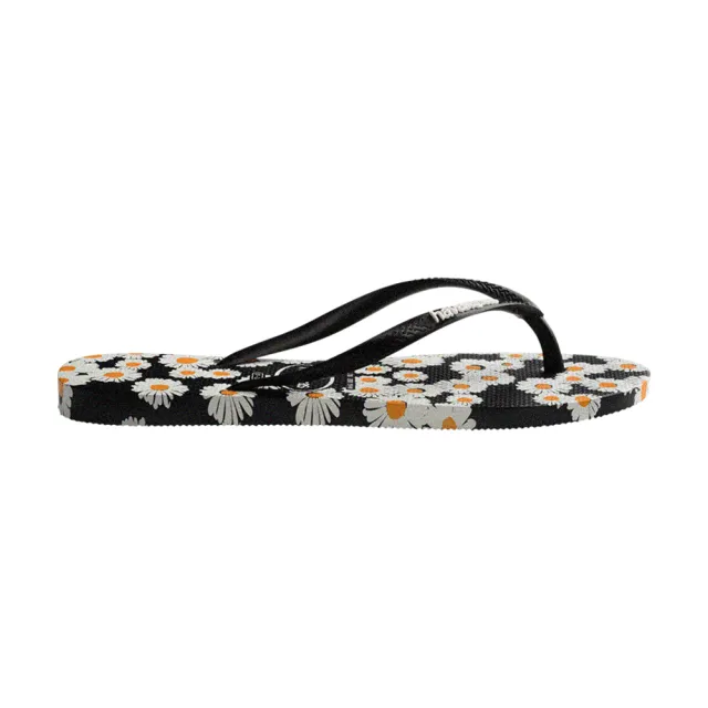 【havaianas 哈瓦仕】拖鞋 女鞋 夾腳拖 小雛菊 花朵 Slim Daisy Caitti 黑 4147887-0128W(哈瓦士)