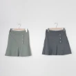【CUMAR】不對稱排釦設計魚尾短褲裙(黑 綠)