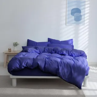 【AnD HOUSE 安庭家居】經典素色-加大床包枕套組-寶石藍(柔軟舒適/舒柔棉)