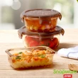 【CorelleBrands 康寧餐具】琥珀色耐熱玻璃保鮮盒5件組(E18)