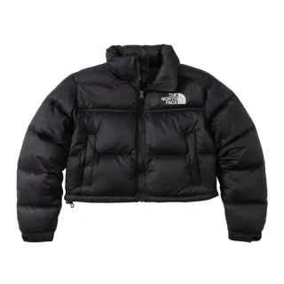 【The North Face 官方旗艦】北面UE女款黑色DWR防潑水保暖短版羽絨外套｜5GGEKX7(700蓬鬆度)