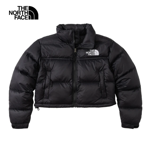 The North Face 北面UE女款黑色防潑水舒適保暖短版羽絨外套｜5GGEKX7