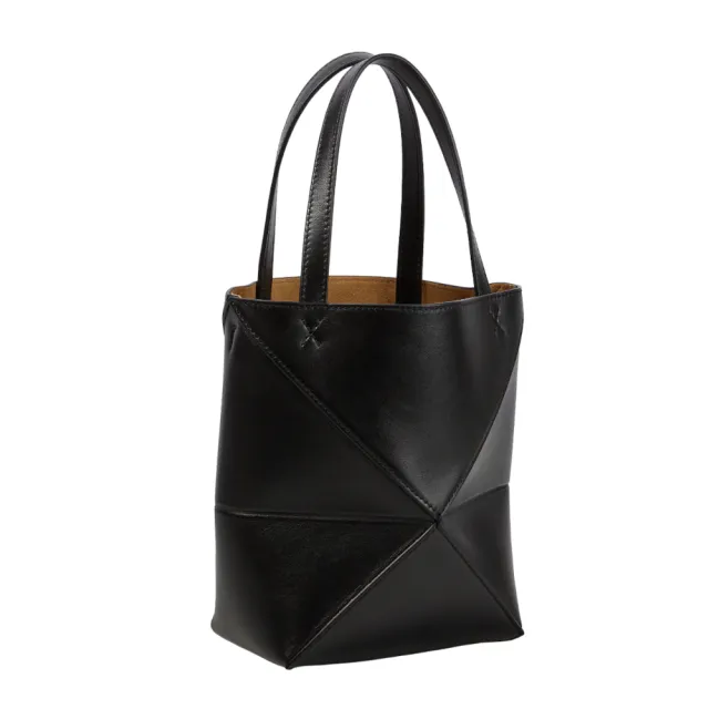 LOEWE 羅威】Mini Puzzle Fold Tote 迷你亮面小牛皮折疊托特包肩背包