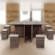 【IHouse】新團圓 免組裝台灣製桌椅組(1桌6椅/餐桌/摺疊桌/折疊桌/蝴蝶桌)