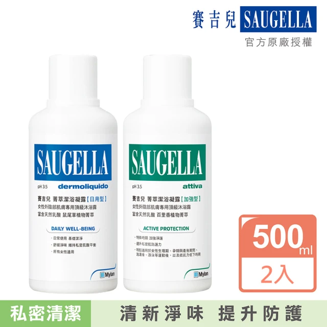 SAUGELLA 賽吉兒 菁萃潔浴凝露500ml必備組