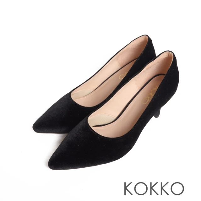 KOKKO 集團KOKKO 集團 質感優雅絨布高跟鞋(黑色)