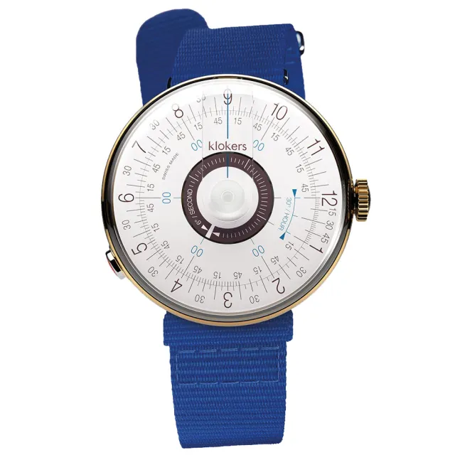 【klokers 庫克】KLOK-08-D5 孔雀藍錶頭+單圈尼龍錶帶