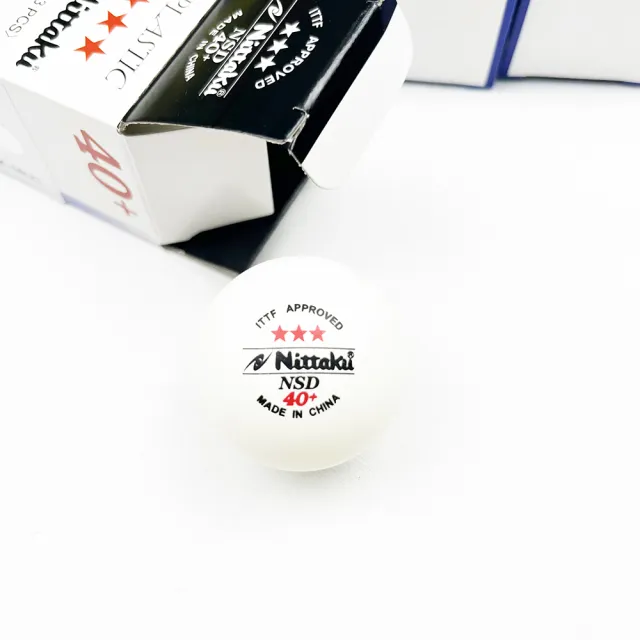 【Nittaku】NSD40＋NITTAKU白色 陸製桌球 6盒(DTTB0001)