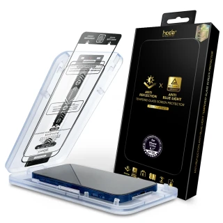 【hoda】iPhone 15/15 Plus/15 Pro/15 Pro Max AR抗反射德國萊因認證抗藍光玻璃保護貼