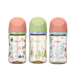 【Pigeon 貝親】第三代母乳實感PPSU奶瓶240mlx3入組(寬口奶瓶 PPSU 防脹氣孔)