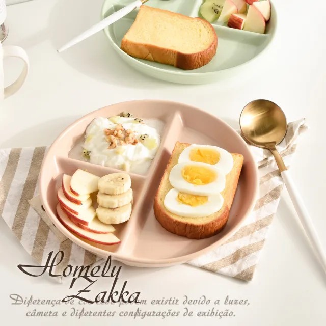 【Homely Zakka】北歐啞光釉陶瓷分隔餐盤/211餐盤_3色任選(健康分隔盤 瘦身餐盤 健身餐盤 減脂餐盤)