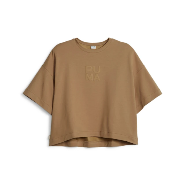 【PUMA】短袖 短T T恤 上衣 女 流行系列Infuse 寬鬆 運動 休閒 短版 咖棕色 歐規(62144385)