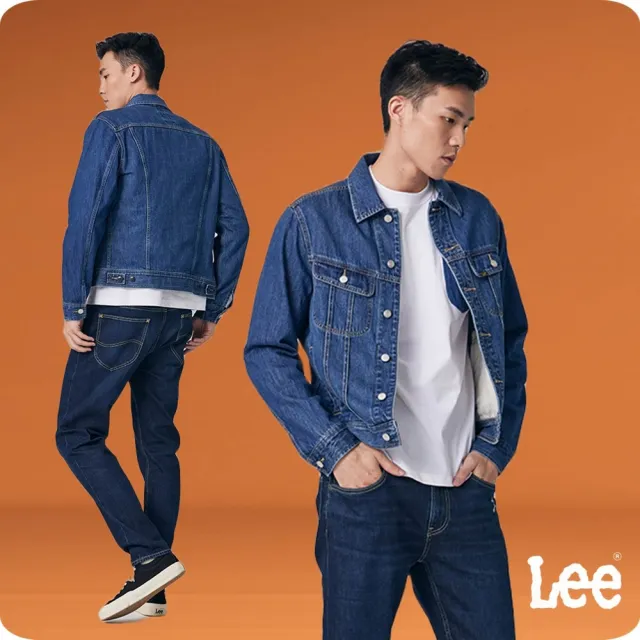 【Lee】男裝 牛仔外套 / 經典短版雙口袋 中藍洗水 標準版型(LB314013653)