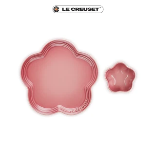 【Le Creuset】瓷器花型碗盤組(薔薇粉)