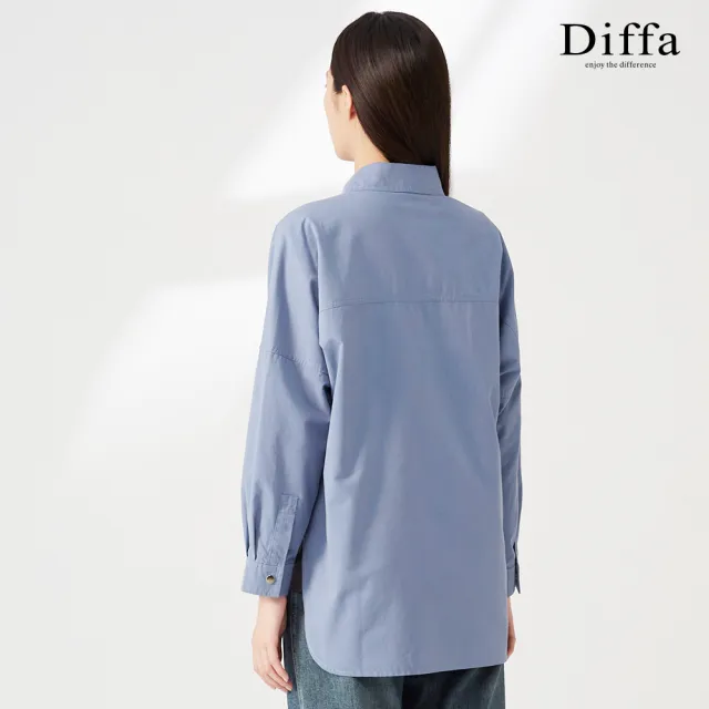 【Diffa】時尚率性落肩貼袋外套-女