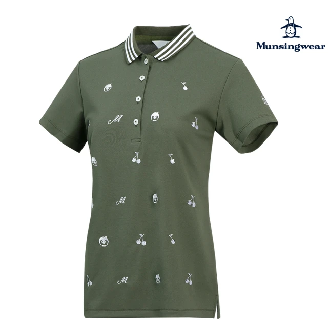 Munsingwear 企鵝牌 女款綠色高爾夫主題印花短袖棉衫 MLRT2A07