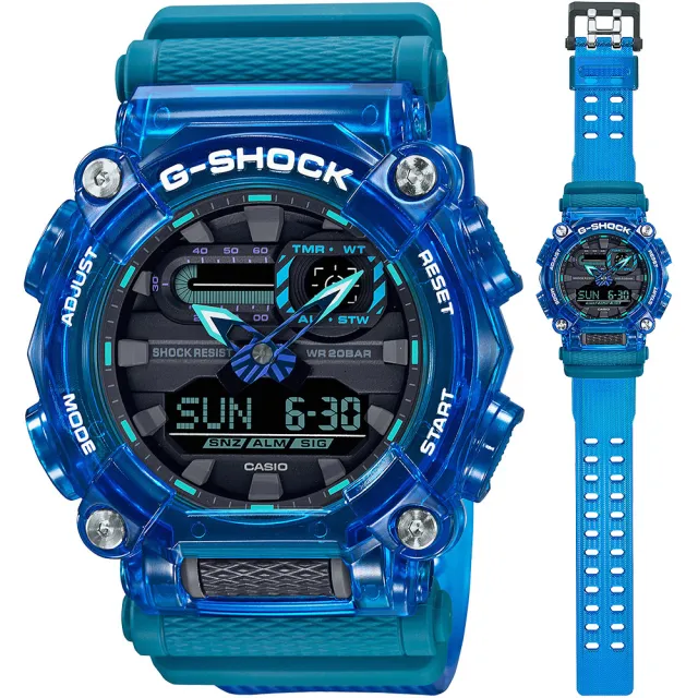 【CASIO 卡西歐】G-SHOCK 音浪幻象雙顯手錶  情人節 父親節 禮物(GA-900SKL-2A)