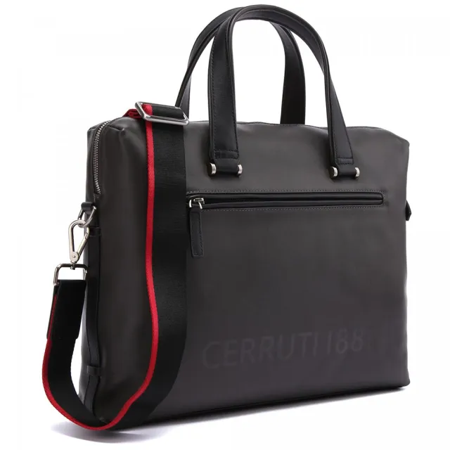 【Cerruti 1881】義大利原裝進口 頂級小牛皮公事包/斜背包 CECA05334M(深灰色)