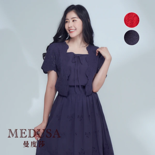 MEDUSA 曼度莎 現貨-小外套燒花蕾絲上衣 - 2色（M-XL）｜女短袖上衣 燒花蕾絲(101-3300A)