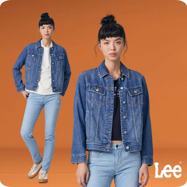 Lee】女裝牛仔外套/ 經典雙口袋中藍洗水標準版型(LB314019051) - momo 