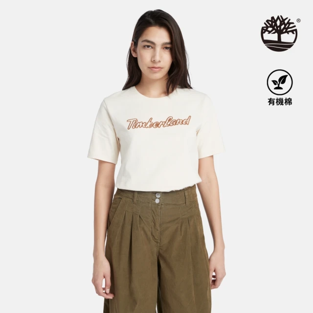 TimberlandTimberland 女款白煙色Logo 短袖T恤(A6HPHV04)