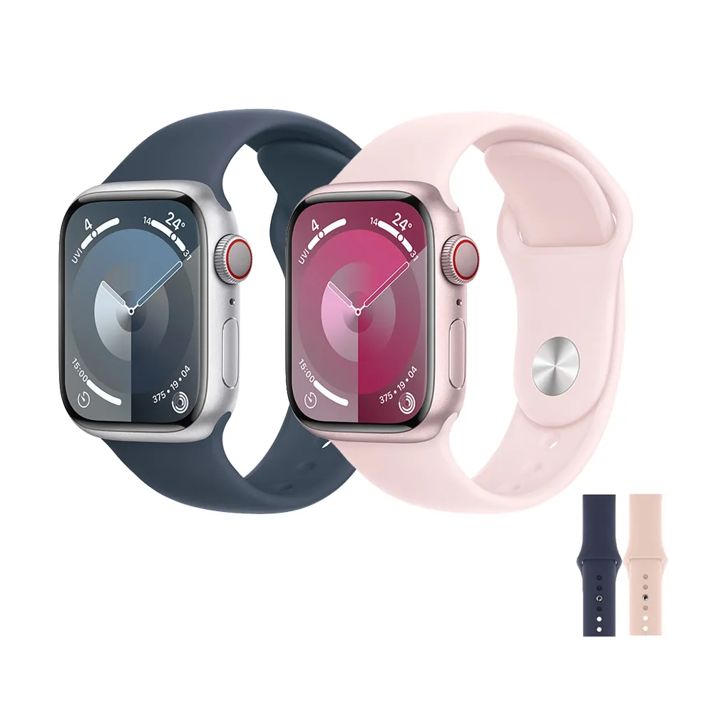 運動錶帶超值組【Apple】Apple Watch S9 LTE 41mm(鋁金屬錶殼搭配運動型錶帶)