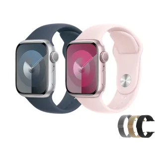 金屬錶帶組【Apple 蘋果】Apple Watch S9 GPS 41mm(鋁金屬錶殼搭配運動型錶帶)