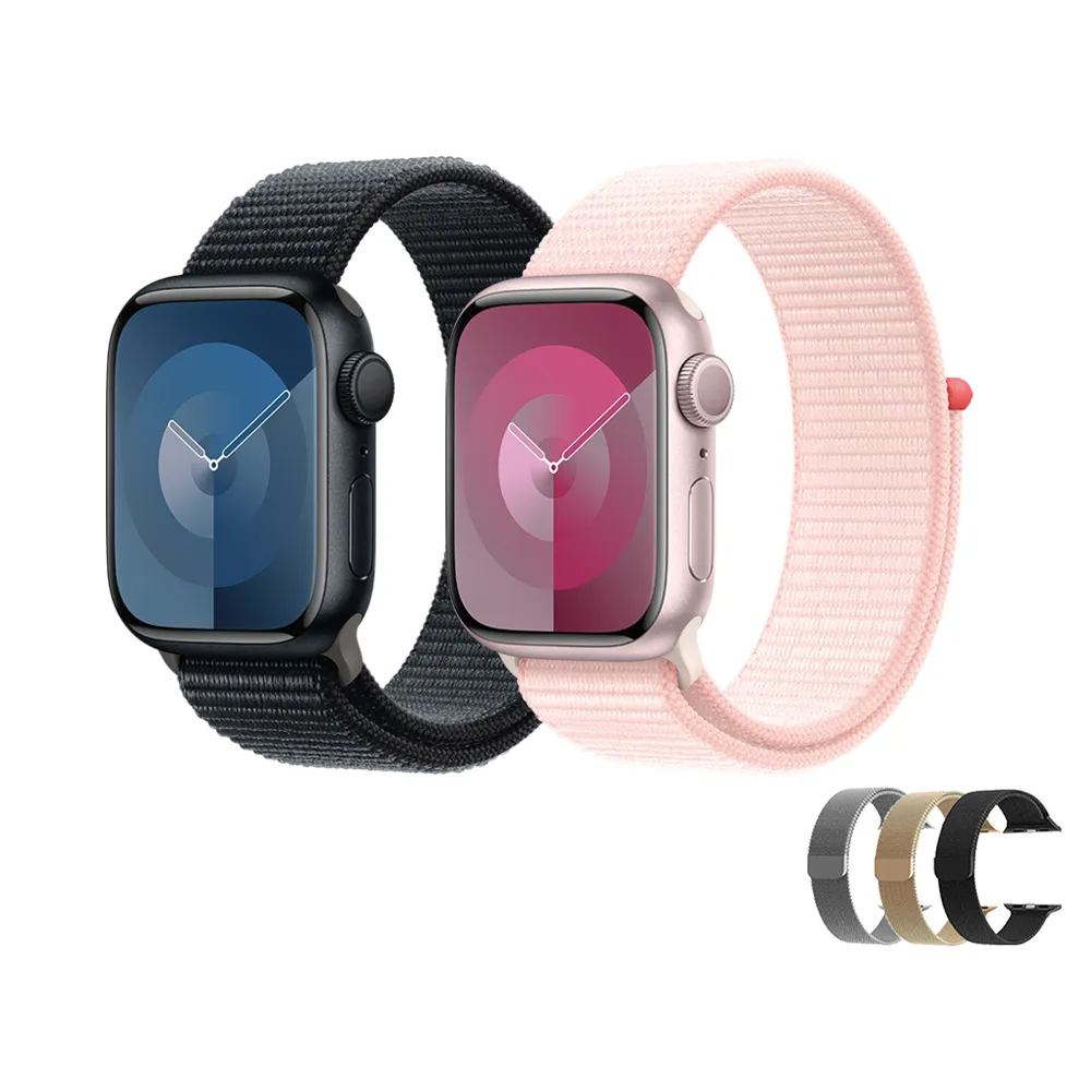 金屬錶帶組【Apple】Apple Watch S9 GPS 41mm(鋁金屬錶殼搭配運動型錶環)