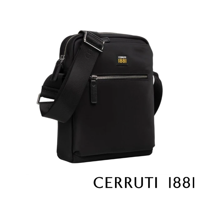 Cerruti 1881 頂級義大利小牛皮肩背包(黑色 CE